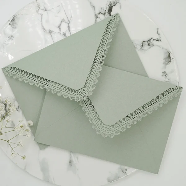 Sobres triangulares de encaje Vintage para tarjetas DIY