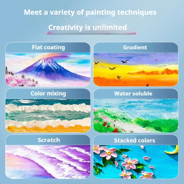 Pastel al óleo super suave profesional, 24/36/48 colores, pasteles suaves blancos de artista para pintar