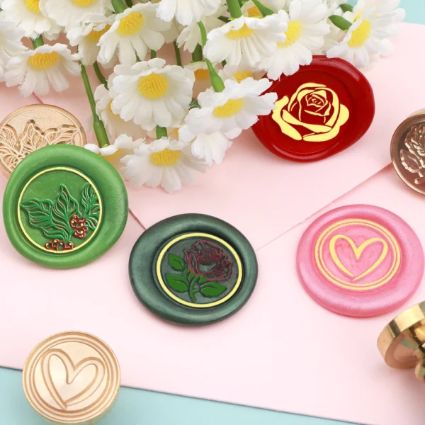 Sellos de cera con forma de corazón Y diferentes diseños