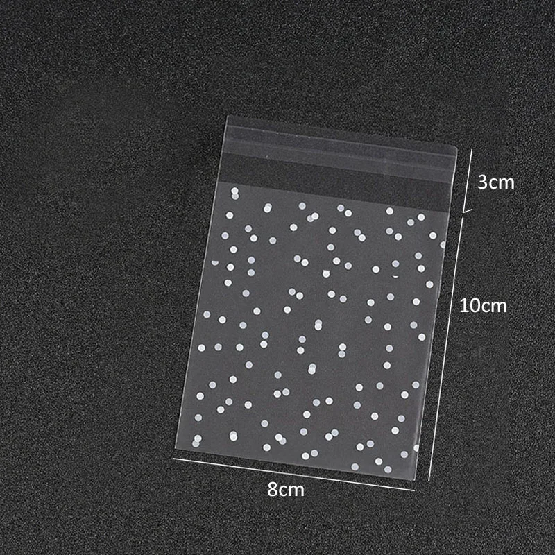 Bolsas de plástico transparente de celofán, autoadhesivas de lunares blancos - Imagen 8