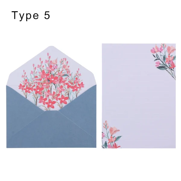 Sobres con hojas para escribir cartas, patrón de dibujos Vintage y motivos Florales