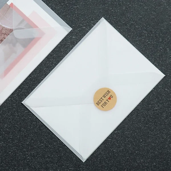 Sobre translúcido para tarjetas de invitaciones, cajas de regalo y postales