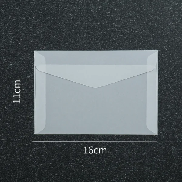 Sobre translúcido para tarjetas de invitaciones, cajas de regalo y postales