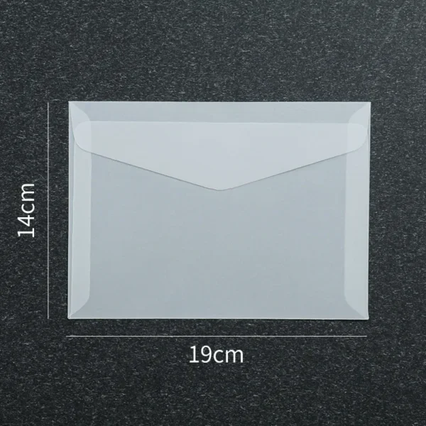 Sobre translúcido para tarjetas de invitaciones, cajas de regalo y postales