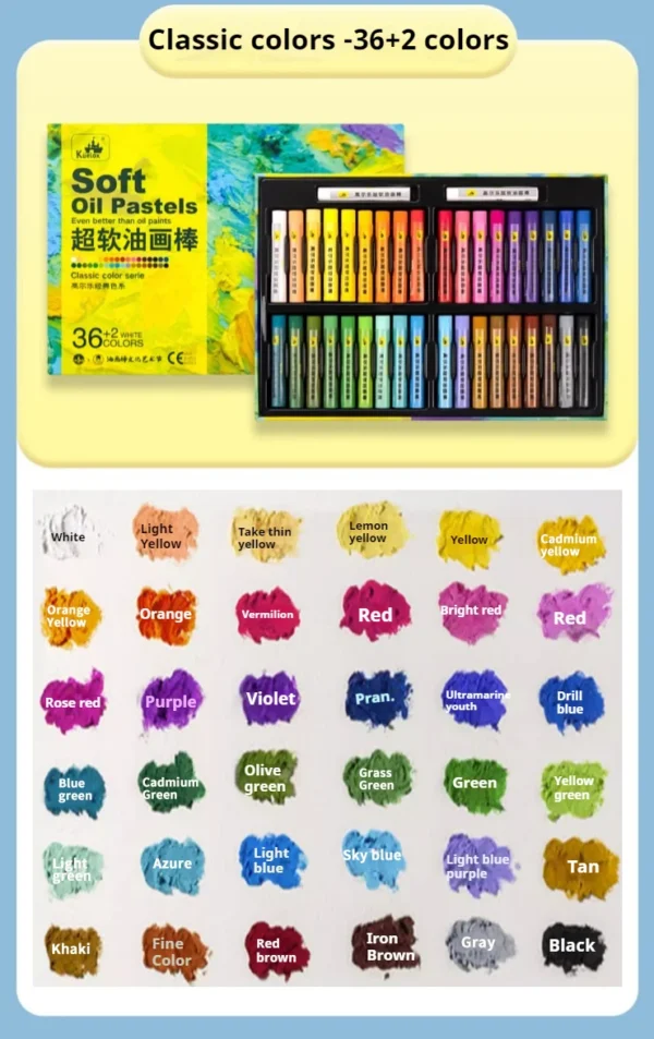 Pastel al óleo super suave profesional, 24/36/48 colores, pasteles suaves blancos de artista para pintar