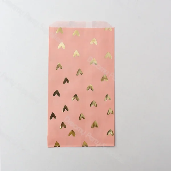 Bolsa de papel de regalo gruesa, pegatinas de puntos y corazón, para caramelos, dulces, chuches, detalles y galletas, bolsa de papel Kraft, bolsas artesanales 12 Uds.