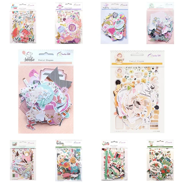 Formas troqueladas de papel para Scrapbooking. para creación de tarjetas, decoración de álbumes y papelería creativa