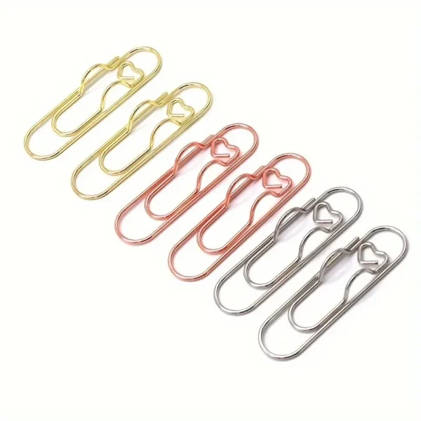 4 bolígrafo multifuncional con clip para colgar, clip de papel de amor, botón de bolígrafo, accesorios para cuaderno, clip para bolígrafo de asiento fijo