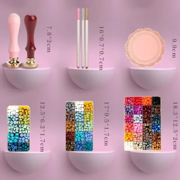 Juego de sellos de cera/lacre, Kit de cera de colores lacados