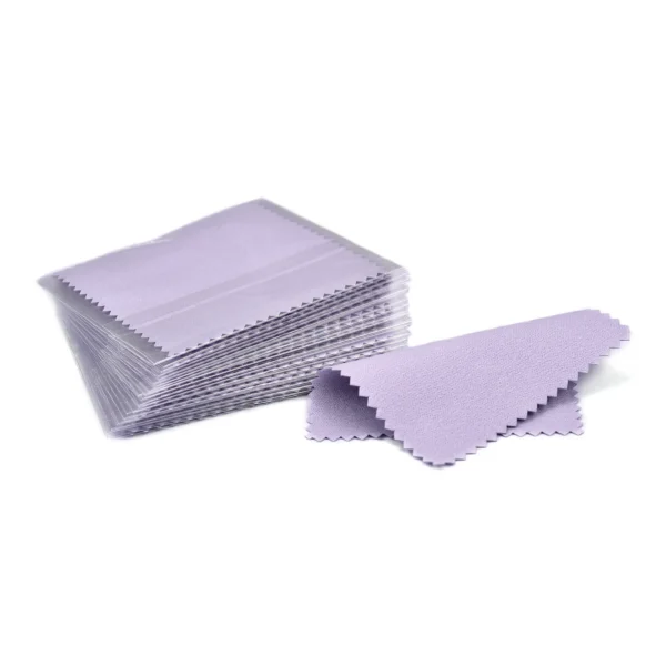 Paño de pulido empaquetado individualmente, toallita suave de tela - paño para limpieza de accesorios de joyería, 50 unids/set 8x8cm