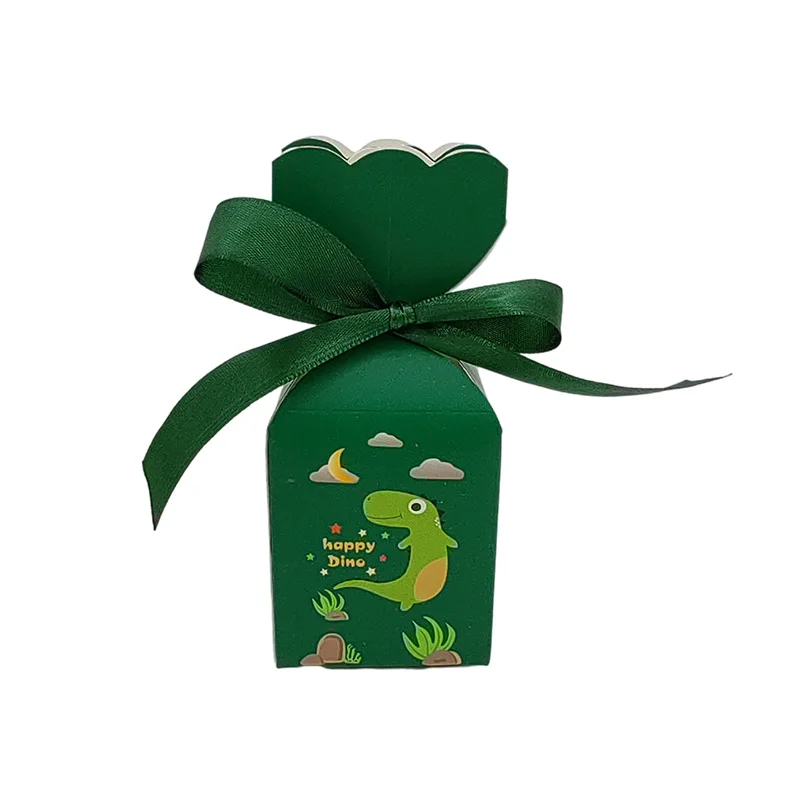 Caja de dulces de dibujos animados de dinosaurio, jarrón de cola de pez, caja de regalo, bolsas de embalaje para bebé con cinta, decoración para fiesta de boda y cumpleaños, 10 Uds. - Imagen 10