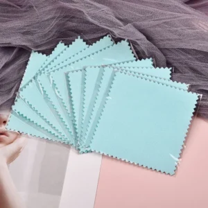 Paño de pulido empaquetado individualmente, toallita suave de tela - paño para limpieza de accesorios de joyería, 50 unids/set 8x8cm
