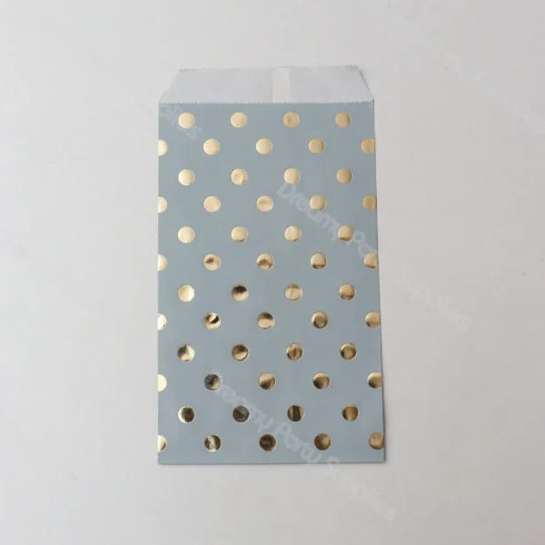 Bolsa de papel de regalo gruesa, pegatinas de puntos y corazón, para caramelos, dulces, chuches, detalles y galletas, bolsa de papel Kraft, bolsas artesanales 12 Uds.