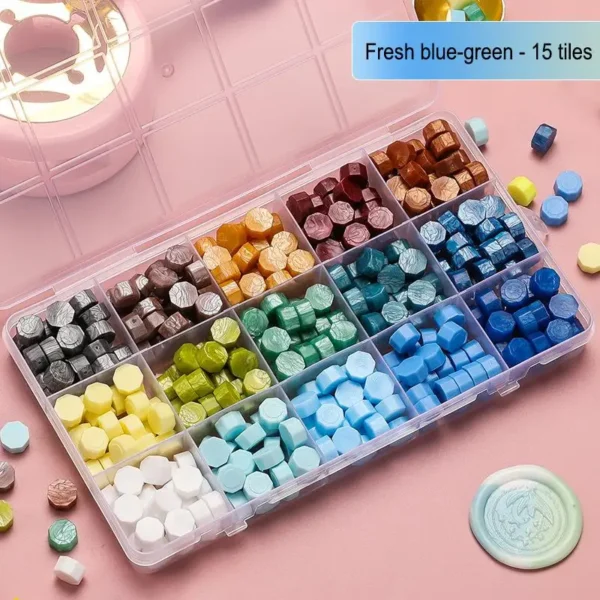Juego de sellos de cera/lacre, Kit de cera de colores lacados