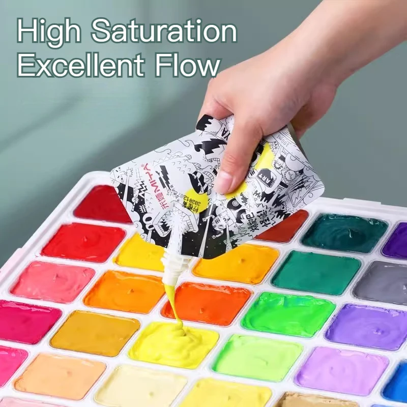 Pintura Gouache MIYA, paquete de recarga multicolor en bolsas de 100ml, pintura Gouache para estudiantes de arte, pintura Gouache resistente a la decoloración del color - Imagen 4