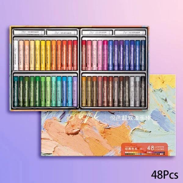 Set de Pasteles al Óleo Suaves para Artistas, 6/24/48 Colores, Profesional y Seguro, para Pintura Artística
