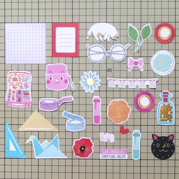 Figuras de papel troquelado, para decoraciones de papelería creativa, creación de tarjetas, decoración de álbum de scrapbooking o recortes, adornos artesanales para tus diseños creativos