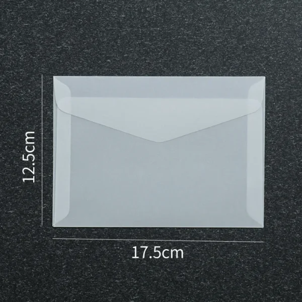 Sobre translúcido para tarjetas de invitaciones, cajas de regalo y postales