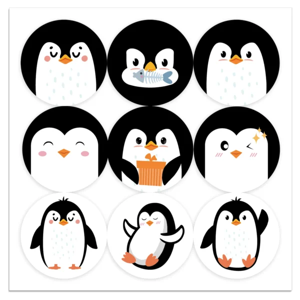 6 Bolsas de papel de regalo con la temática de pingüino de invierno, con pegatinas, bolsa para detalles,  galletas y dulces para niños, decoración para fiestas y celebraciones