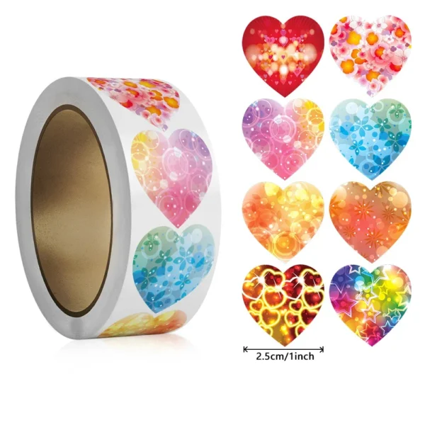 Pegatinas de corazón rojo, para decoraciones de tarjetas, embalajes, packaging, para sellos de sobre, decorativa de amor
