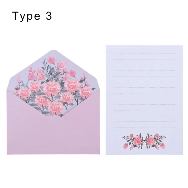 Sobres con hojas para escribir cartas, patrón de dibujos Vintage y motivos Florales