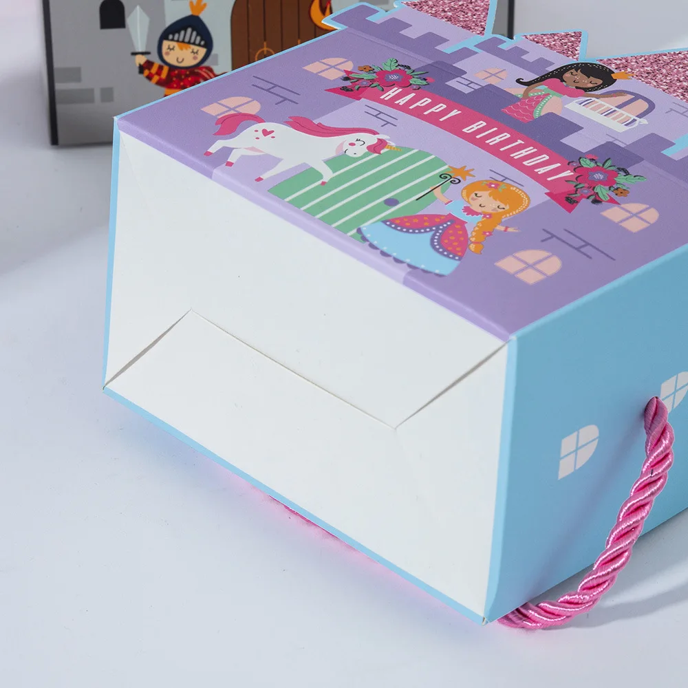 Cajas de cartón de Regalo para detalles pequeños, Chocolatinas con Diseño de Castillo de Princesa y Príncipe de Dibujos Animados, 10 Piezas. - Imagen 6