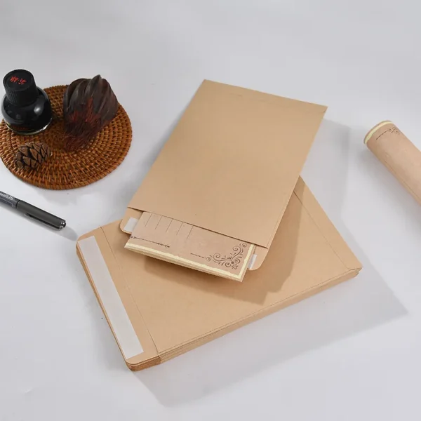Sobre de papel Kraft de 20 piezas con cinta sellada autoadhesiva, bolsa para almacenamiento de documentos de oficina y facturas