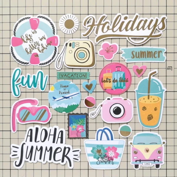 Figuras de papel impresas para manualidades DIY, para álbum de scrapbooking o recortes, fabricación de tarjetas, formas creativas para diseños originales y papeleria creativa