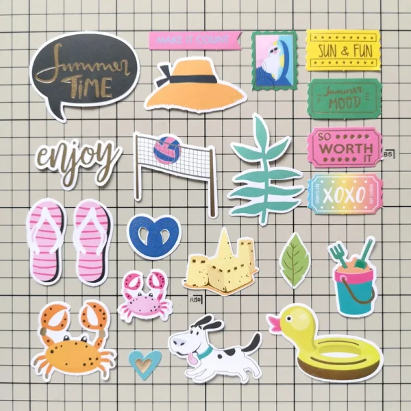 Figuras de papel impresas para manualidades DIY, para álbum de scrapbooking o recortes, fabricación de tarjetas, formas creativas para diseños originales y papeleria creativa