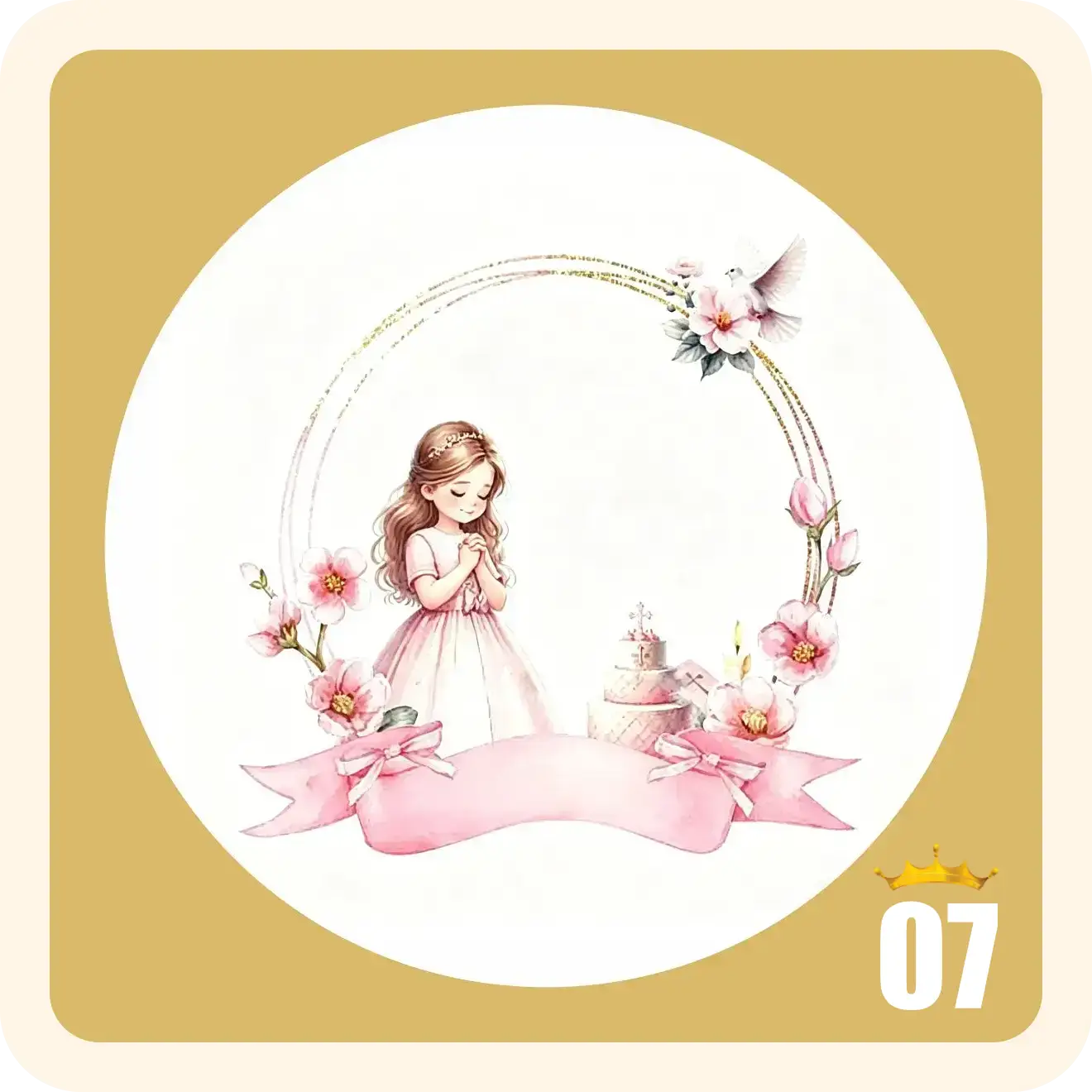 Pegatinas con diseño clásico de acuarela para comunión, Stickers personalizados para detalles - Imagen 13