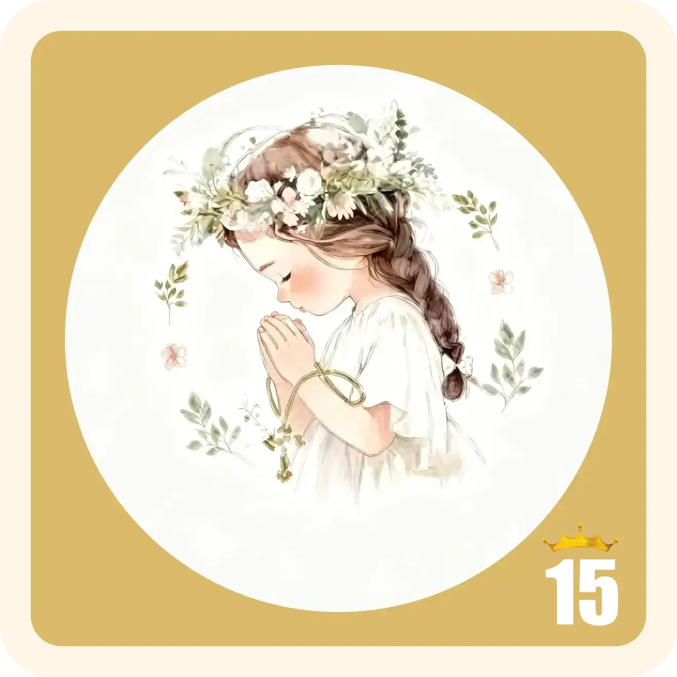 Pegatinas con diseño clásico de acuarela para comunión, Stickers personalizados para detalles - Imagen 10