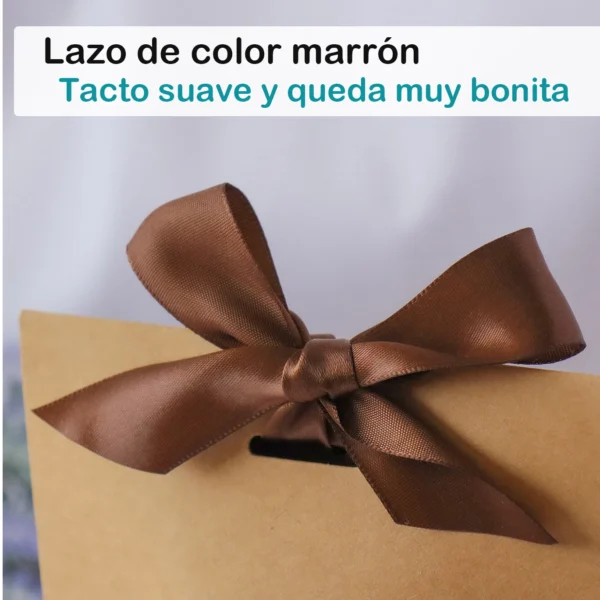 Cajas kraft, color marrón, para regalos, envoltorios, Detalles para invitados, Caja con lazo, 2 medidas,