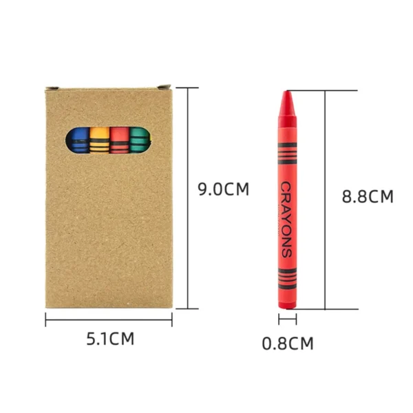 Juego de crayón de 6 colores, caja de papel Kraft, pintura para niños, crayones para colorear