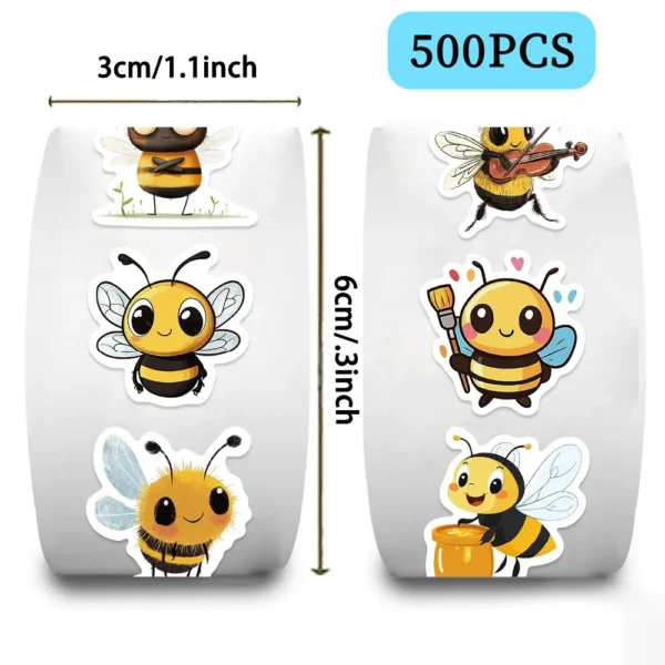 Pegatinas Adhesivas de Abejas de Dibujos Animados, para Regalos, Sellado, Decoración DIY, Sobres, Papelería Impermeable, Cuadernos