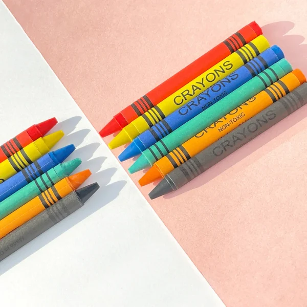 Juego de crayón de 6 colores, caja de papel Kraft, pintura para niños, crayones para colorear