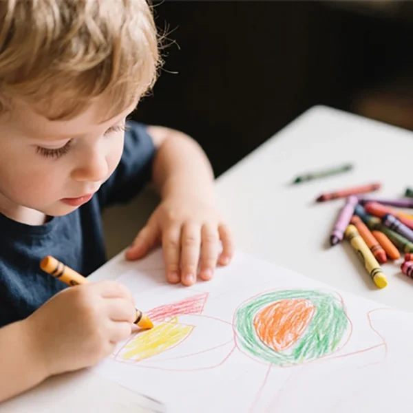 Juego de crayón de 6 colores, caja de papel Kraft, pintura para niños, crayones para colorear