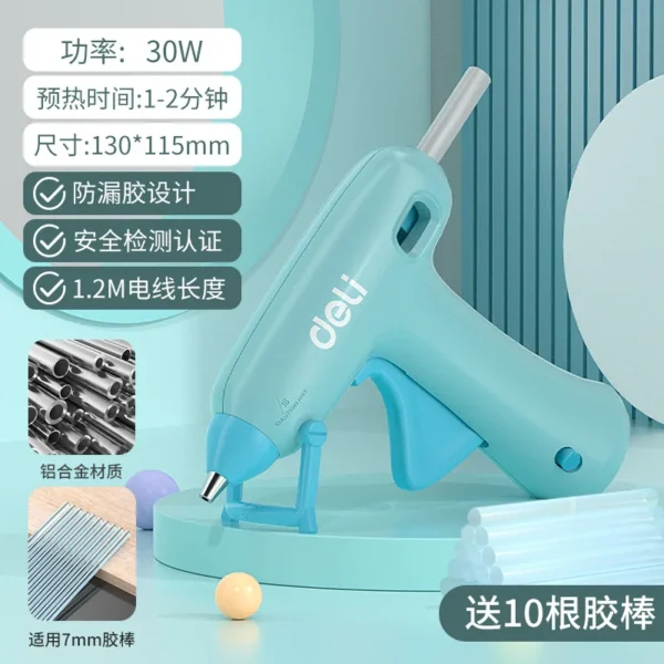 Pistola de pegamento caliente de 220 V para manualidades caseras DIY con barras de pegamento termofusible de alta viscosidad de 7 mm, ideal para uniones fuertes