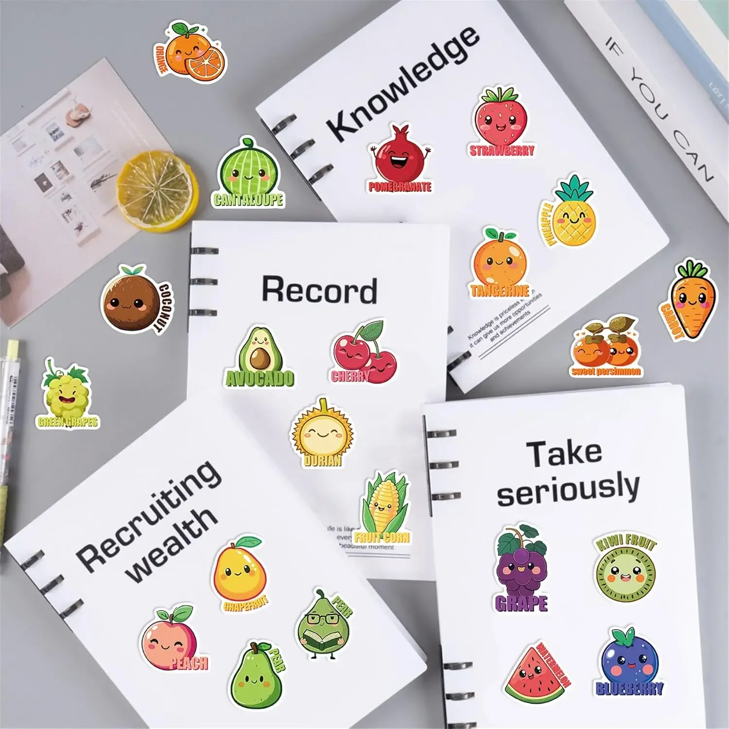 Pegatinas de frutas y verduras de dibujos animados, 50 Uds., bonitas calcomanías de vinilo impermeables, regalos para niños, recompensas, fiesta, portátil, teléfono, equipaje - Imagen 3