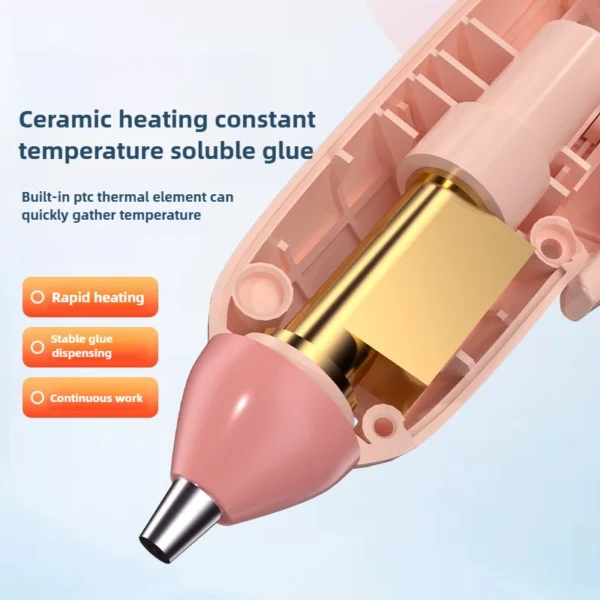 Pistola de pegamento caliente de 220 V para manualidades caseras DIY con barras de pegamento termofusible de alta viscosidad de 7 mm, ideal para uniones fuertes