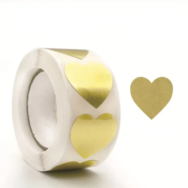 Pegatinas doradas en forma de corazón