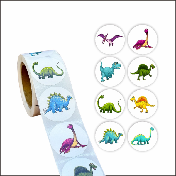 Rollo de Stickers / Pegatinas de dinosaurios