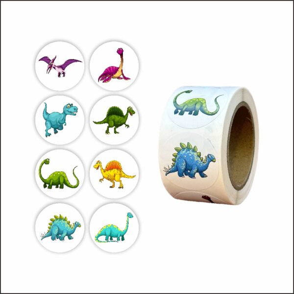 Rollo de Stickers / Pegatinas de dinosaurios