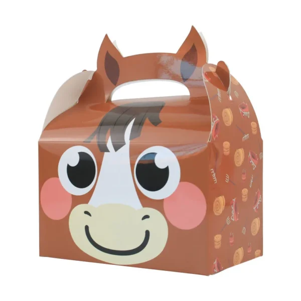 Cajitas de cartón con diseño de animales de la granja, 5 piezas, Cajas de Regalo para fiesta temática the farm