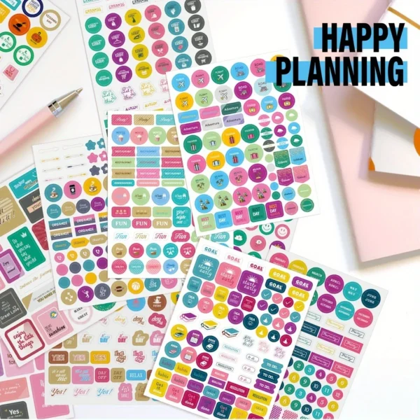 Pegatinas de planificador estético para planificación divertida, accesorios de pegatinas perfectos para simplificar el calendario diario y el planificador.