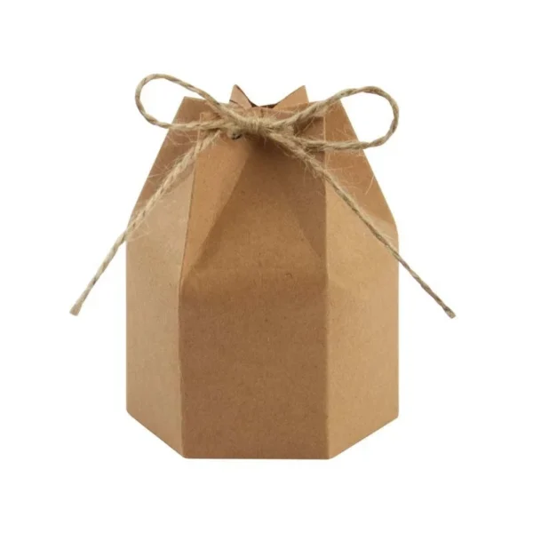 Caja de regalo de papel Kraft Retro, color blanco y marrón, con cuerda, 10-30 Uds.