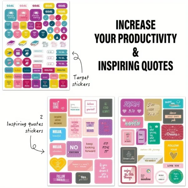 Pegatinas de planificador estético para planificación divertida, accesorios de pegatinas perfectos para simplificar el calendario diario y el planificador.