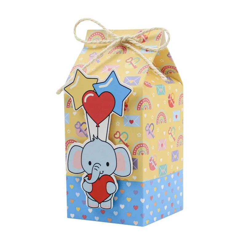 Cajas de cartón con diseño tipo brick para chuches y detalles con motivo de animales de Safari en la jungla, caja de embalaje de regalo para niños y niñas - Imagen 3