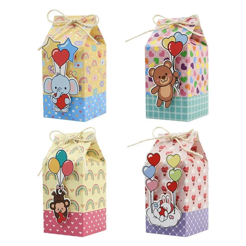 Cajas de cartón con diseño tipo brick para chuches y detalles con motivo de animales de Safari en la jungla, caja de embalaje de regalo para niños y niñas - Imagen 2