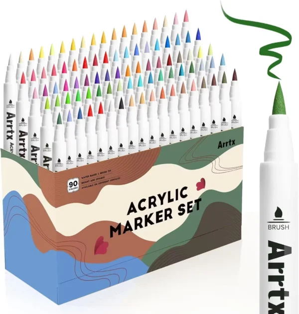 Rotuladores de Pintura Acrílica para Artistas Adultos, especiales para Dibujar Paisajes y entornos de Naturaleza - Punta de Pincel