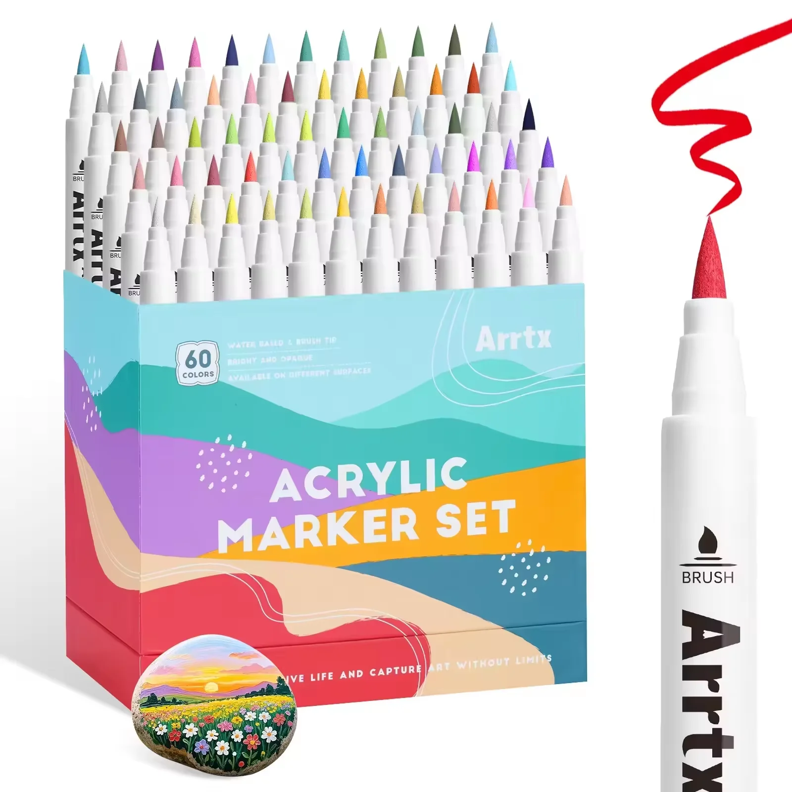 Rotuladores de Pintura Acrílica para Artistas Adultos, especiales para Dibujar Paisajes y entornos de Naturaleza - Punta de Pincel - Imagen 10